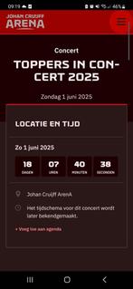 2 kaartjes Toppers, Tickets en Kaartjes, Evenementen en Festivals, Twee personen