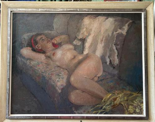 Harry Maas, Wulpse mooi geschilderde brunette, Antiek en Kunst, Kunst | Schilderijen | Klassiek, Ophalen of Verzenden