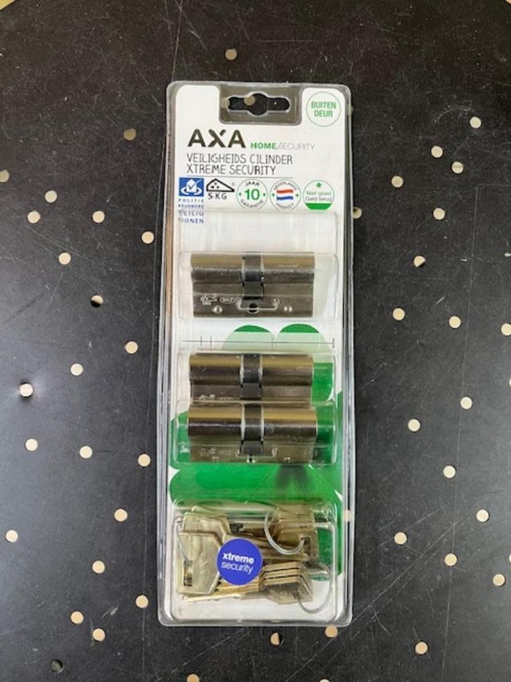 AXA set 3 GS cilinders Anti Kerntrek SKG3 30-30 + 9 sl NIEUW, Doe-het-zelf en Verbouw, Hang- en Sluitwerk, Nieuw, Slot, Chroom