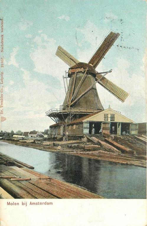 (701-374-007) Amsterdam Molen, Verzamelen, Ansichtkaarten | Nederland, Noord-Holland, Ophalen of Verzenden