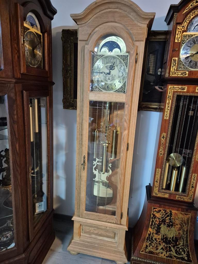 Mooie staande klok 3 gewichten,geslepen glas,certyfikat,bon, Antiek en Kunst, Antiek | Klokken, Ophalen