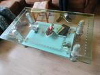 Glazen salon tafel design, Gebruikt, 100 tot 150 cm, Glas, Minder dan 50 cm
