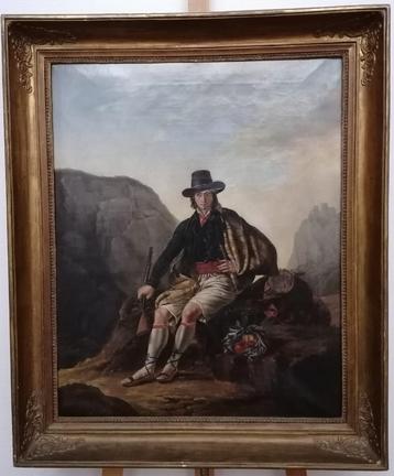 Antiek schilderij op doek, gesigneerd beschikbaar voor biedingen