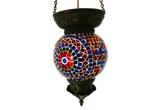 Oosterse mozaiëk hanglamp / lamp met diverse kleuren glas, Antiek en Kunst, Ophalen of Verzenden