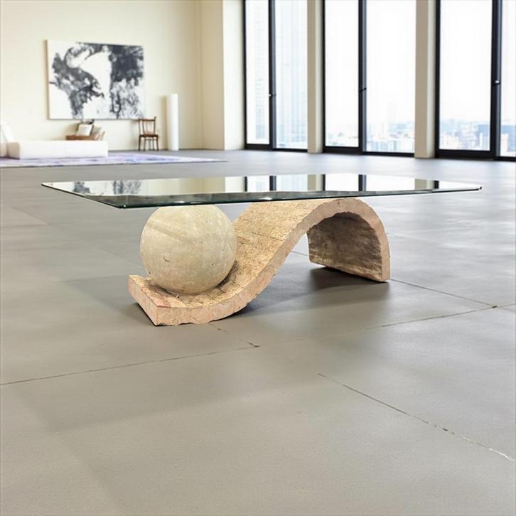 Vintage stenen salontafel Magnussen Ponte, Antiek en Kunst, Antiek | Meubels | Tafels, Ophalen