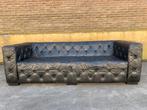 Xxl 230 breed stoere leren Kingsize Chesterfield bank !!, Ophalen, Gebruikt, Xxl 230 breed stoere leren Kingsize chesterfield bank