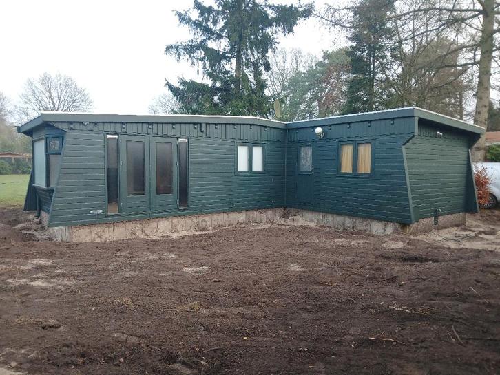 L-chalet 50m² net cv zonder staplaats., Caravans en Kamperen, Stacaravans, tot en met 4, Ophalen