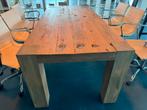 Wagonplanken eiken hout eettafel 220x100x78cm, Ophalen, Eikenhout, 50 tot 100 cm, Zo goed als nieuw