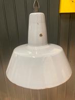 Grijze emaillen Philips lampenkap, Huis en Inrichting, Gebruikt, Industrieel. Vintage. Mid century., Rond, Ophalen of Verzenden