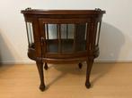 Vintage houten theekastje met glazen panelen, Ophalen