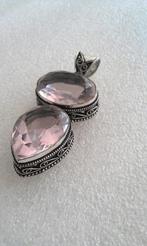 Zilveren hanger Roze Topaas, Sieraden, Tassen en Uiterlijk, Kettinghangers, Overige voorstellingen, Verzenden, Nieuw, Roze