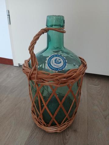 Groene gistfles - wijnfles Viresa - vintage decoratie beschikbaar voor biedingen