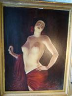 antiek naakt Art Deco op canvas hongarije tsjechië, Antiek en Kunst, Kunst | Schilderijen | Klassiek, Ophalen