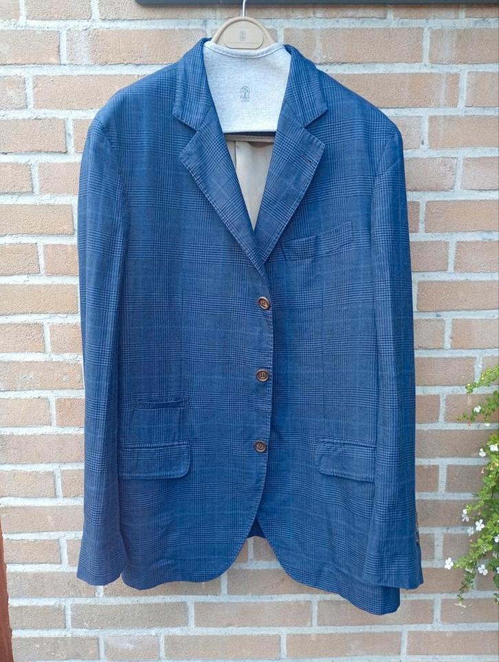 Brunello cucinelli colbert, Kleding | Heren, Kostuums en Colberts, Zo goed als nieuw, Maat 52/54 (L), Blauw, Ophalen of Verzenden