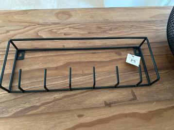 Zwart metalen kapstokje kapstok 6 haken NIEUW beschikbaar voor biedingen