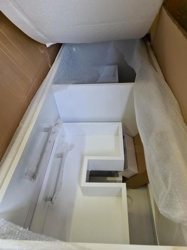 Dubbele badkamermeubel compleet, Huis en Inrichting, Badkamer | Badkamermeubels, Nieuw, Wasbak of Wastafel, Minder dan 100 cm