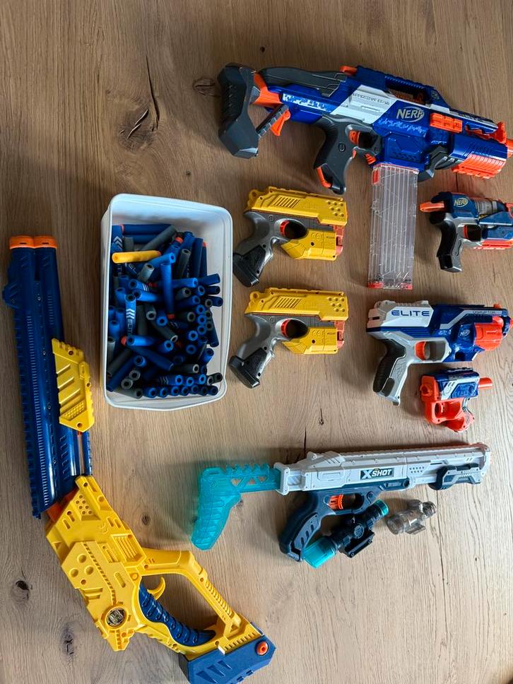 Grote set Nerf en X-Shot blasters + pijltjes, Kinderen en Baby's, Speelgoed | Buiten | Actiespeelgoed, Gebruikt, Ophalen