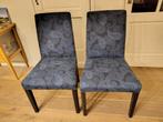 Bergmund Ikea zwart; stof donkerblauw met paisley-motief., Huis en Inrichting, Stoelen, Ophalen, Hout, Twee, Blauw