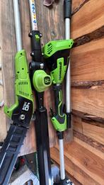 Demo.  Stok Takkenzaag en Heggenschaar accu, Tuin en Terras, Greenworks, Accu, Nieuw, Ophalen of Verzenden