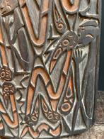 Asmat houten paneel met neushoornvogels uit Papoea / PNG, Antiek en Kunst, Ophalen of Verzenden
