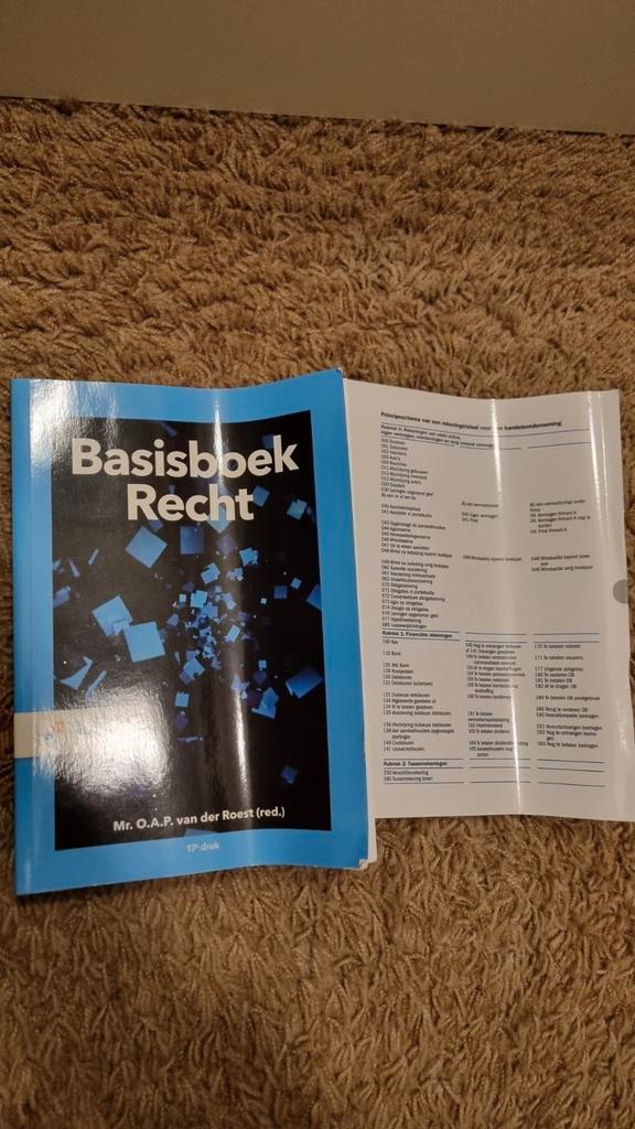Basisboek Recht - Mr. O.A.P. van der Roest, Boeken, Studieboeken en Cursussen, Zo goed als nieuw, HBO, Gamma, Ophalen of Verzenden