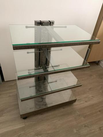 Rek voor geluidsinstallatie, metaal met glasplaten beschikbaar voor biedingen