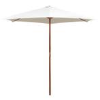Parasol 270x270 cm houten paal crèmewit €79,95, Tuin en Terras, Parasols, Ophalen of Verzenden, Nieuw, Stokparasol