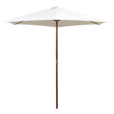 Parasol 270x270 cm houten paal crèmewit €79,95, Tuin en Terras, Parasols, Nieuw, Stokparasol, Ophalen of Verzenden