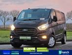 FORD TRANSIT CUSTOM 2.0 l2 dubbel cabine ac!, Auto's, Gebruikt, Euro 6, Zwart, Bedrijf