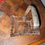 Antieke bonbon schaal van kristal met zilver, Antiek en Kunst, Ophalen of Verzenden, Zilver