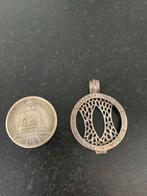 Mi Moneda Munt met Houder/Hanger, Sieraden, Tassen en Uiterlijk, Met hanger, Gebruikt, Ophalen of Verzenden, Zilver