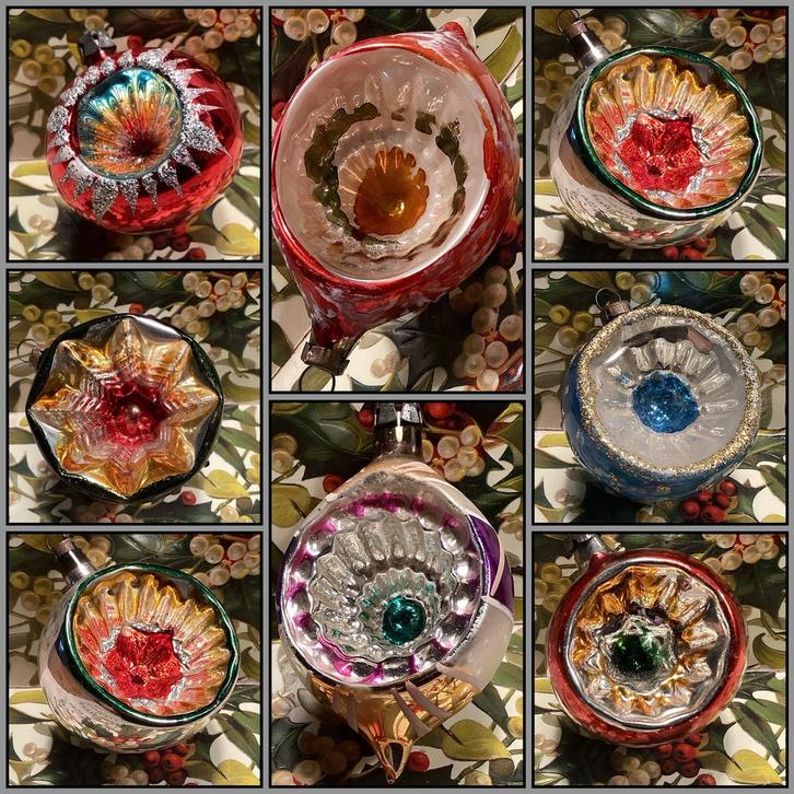 Oude kerstbal, piek, deukbal verkoop bij Puurnostalgie, Diversen, Kerst, Nieuw, Ophalen of Verzenden