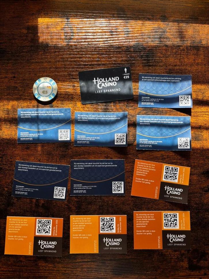 compleet Holland Casino waardepakket, Tickets en Kaartjes, Kortingen en Cadeaubonnen, Eén persoon, Overige typen, Cadeaubon, Arrangement