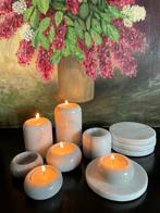 7 marmeren waxinelichtjes+4 marmeren onderzetters, Ophalen of Verzenden, Zo goed als nieuw, Overige materialen, Minder dan 25 cm