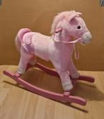 Roze pluche hobbelpaard met geluid., Kinderen en Baby's, Speelgoed | Hobbelfiguren, Ophalen, Gebruikt