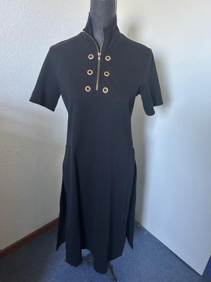10 days aparte jurk mt m/l z.g.a.n. zwart, Kleding | Dames, Jurken, Zo goed als nieuw, Maat 38/40 (M), Zwart, Onder de knie, Ophalen of Verzenden