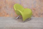 ZGANieuw limegroene leren Leolux Papageno design fauteuil, Leolux, Leolux, Design, 75 tot 100 cm