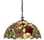 Hanglampen Tiffany Red Lilly Ø40cm, Huis en Inrichting, Minder dan 50 cm, Nieuw, Glas, Ophalen of Verzenden