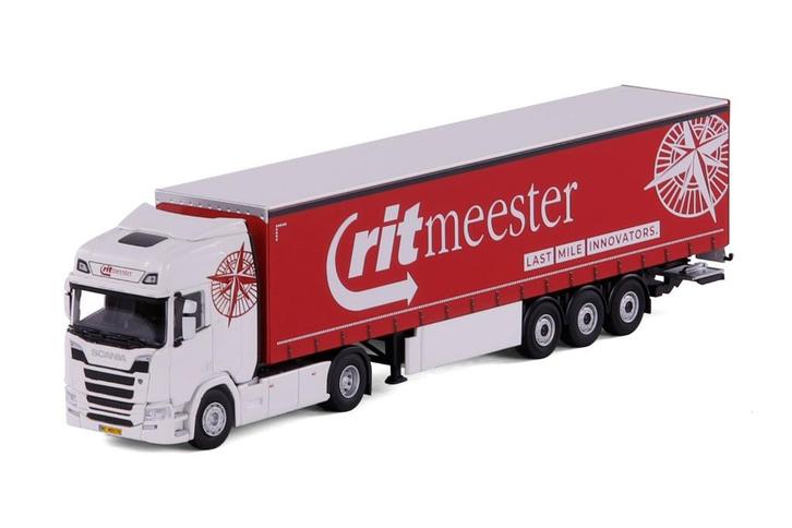 Scania R Highline met Schuifzeiloplegger - Ritmeester, Hobby en Vrije tijd, Modelauto's | 1:50, Nieuw, Bus of Vrachtwagen, Overige merken