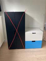 Stuva ladekast, 2 lades, wit en blauw, Ophalen, Gebruikt, 50 tot 100 cm, Minder dan 100 cm