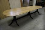 Grote eiken eettafel vergadertafel ovaal kloostertafel 370cm, Huis en Inrichting, Tafels | Eettafels, Ophalen, Gebruikt, Eikenhout