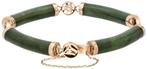 Vintage jade armband 14K goud mooie design, Sieraden, Tassen en Uiterlijk, Antieke sieraden, Goud, Met edelsteen, Armband, Ophalen