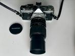 Olympus OM-2 met 75-150 mm tele zoomlens, Ophalen of Verzenden, Gebruikt, Spiegelreflex, Olympus