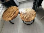 Mango Houten Salontafels - Set van 2, Gebruikt, 50 tot 100 cm, Rond, Ophalen of Verzenden