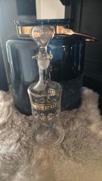 Brocante karaf goud blauw met stop, Antiek en Kunst, Antiek | Glas en Kristal, Ophalen of Verzenden