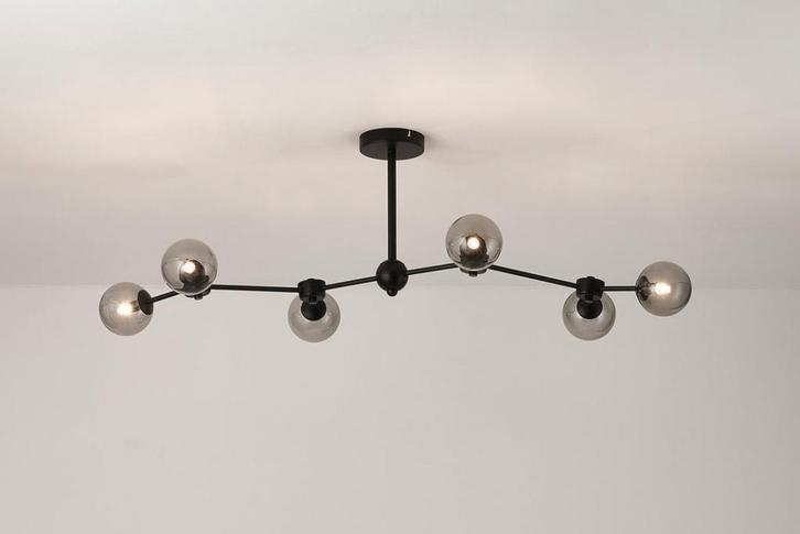 Westwing Aurelia Plafondlamp - Zwart, Huis en Inrichting, Lampen | Plafondlampen, Zo goed als nieuw, Glas, Metaal, Ophalen