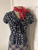 Heerlijk vintage stijl zomer bloesje van King Louis, Blauw, Ophalen of Verzenden, Zo goed als nieuw, Korte mouw