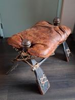 Vintage originele kameelzadel, kruk zitje voetenbank, Ophalen
