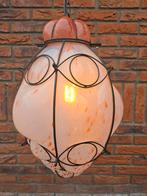 Mid century mondgeblazen murano glazen Venetiaanse lamp €69!, Antiek en Kunst, Antiek | Lampen, Ophalen of Verzenden