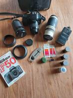 Nikon F50 Analoge Camera met 3 Lenzen & Accessoires, Ophalen, Gebruikt, Spiegelreflex, Nikon